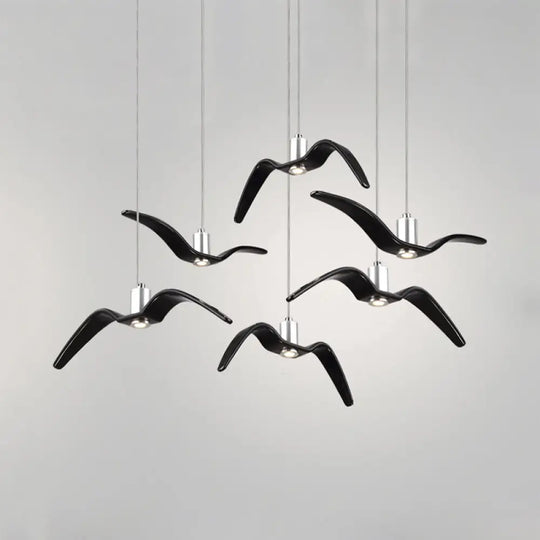 Art Deco Seagull Pendant Light For Children’s Room 6 / Black Warm