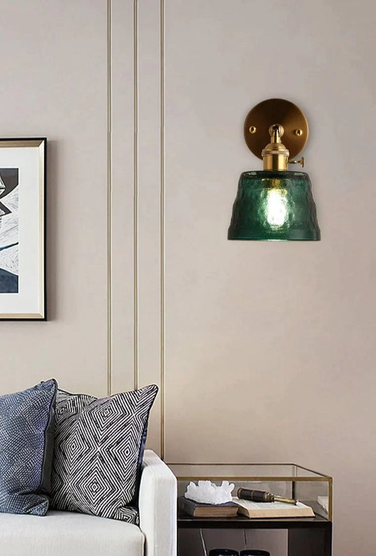 Art Living Room Bedroom Balcony Mirror Bedside Brass Copper Wall Lamp Lamps