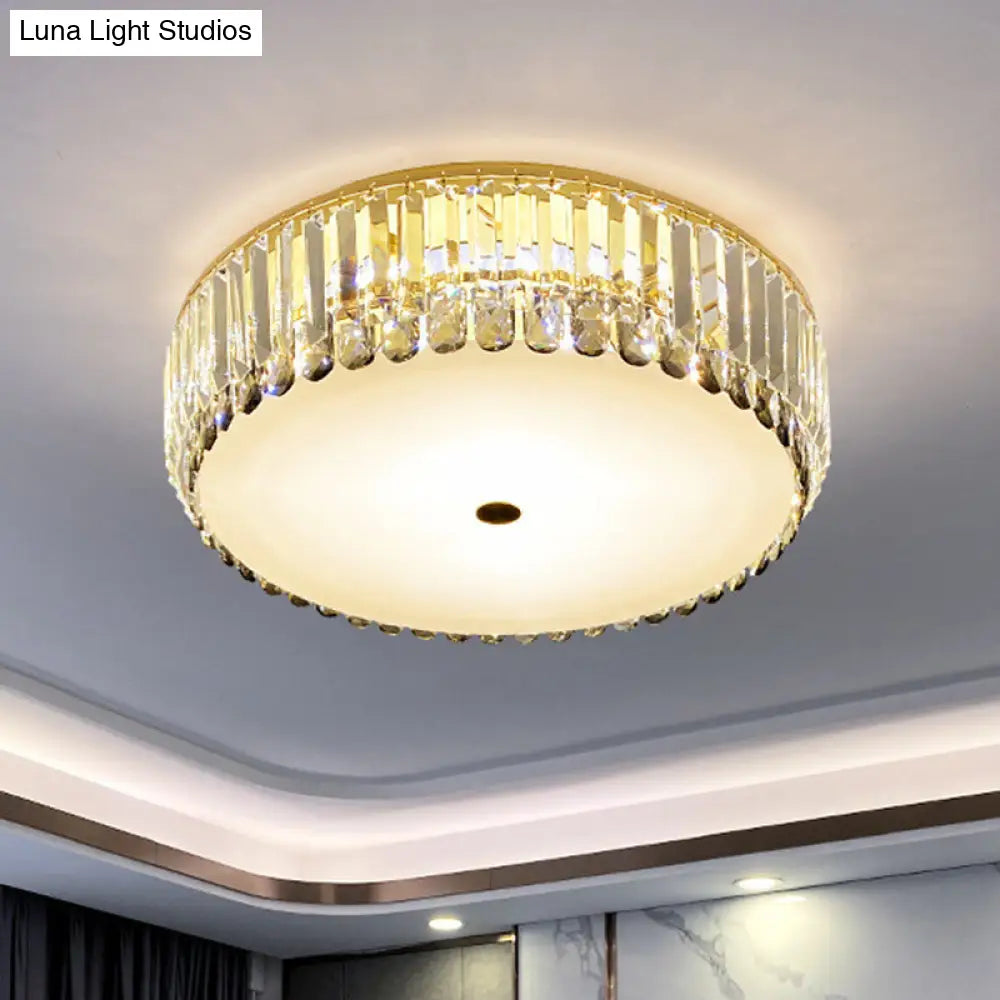 Artistic Gold K9 Crystal Led Flush Ceiling Light For Living Room / 15