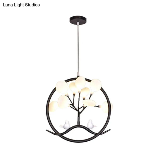 Modern Led Suspension Chandelier: Artistic Tree Design With Firefly Shade In Gold