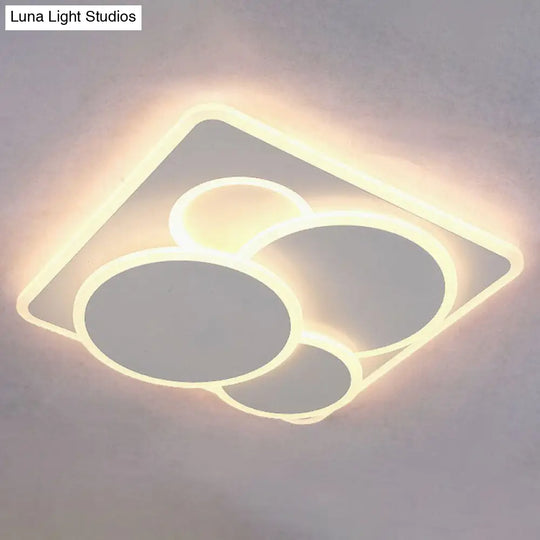 Artistic White Acrylic Geometric Led Ceiling Light For Living Room