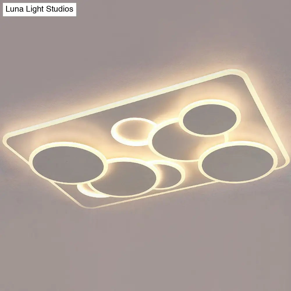 Artistic White Acrylic Geometric Led Ceiling Light For Living Room