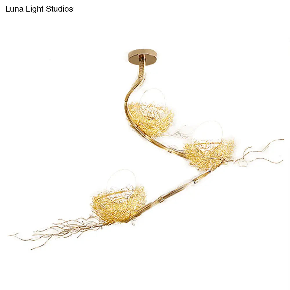 Artistry Golden Pendant Chandelier With Matte White Glass Shades - Perfect For Living Rooms 1/2/3