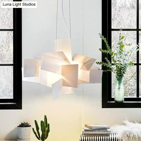 Artistry Spliced Acrylic Drop Pendant Ceiling Light For Living Room - 2-Bulb Multi-Light In