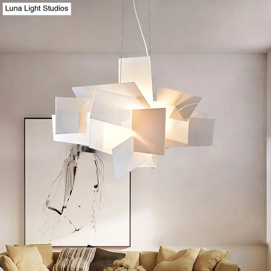 Artistry Spliced Acrylic Drop Pendant Ceiling Light For Living Room - 2-Bulb Multi-Light In