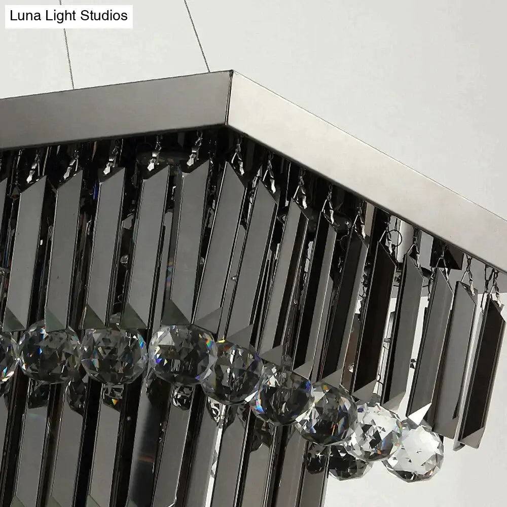 Ascella - Modern Black Rectangle Crystal Chandelier Chandeliers