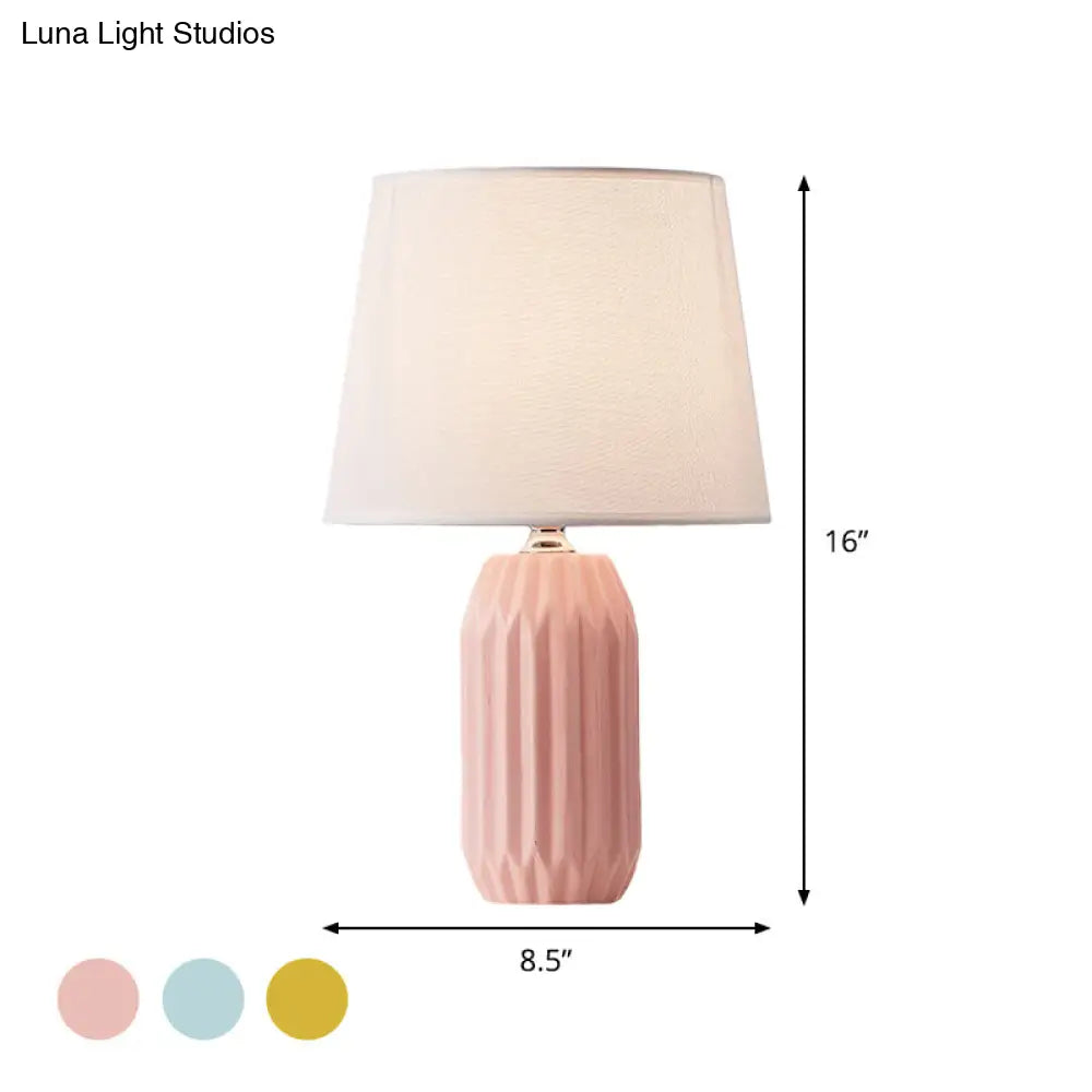 Nordic Cone Reading Light | 1-Head Nightstand Lamp Pink/Blue/Lemon Green Ceramic Base