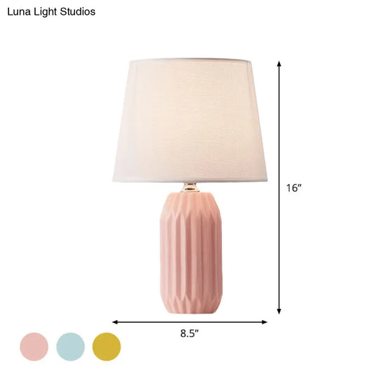 Nordic Cone Reading Light | 1-Head Nightstand Lamp Pink/Blue/Lemon Green Ceramic Base