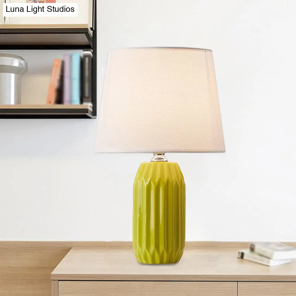 Nordic Cone Reading Light | 1-Head Nightstand Lamp Pink/Blue/Lemon Green Ceramic Base Lemon