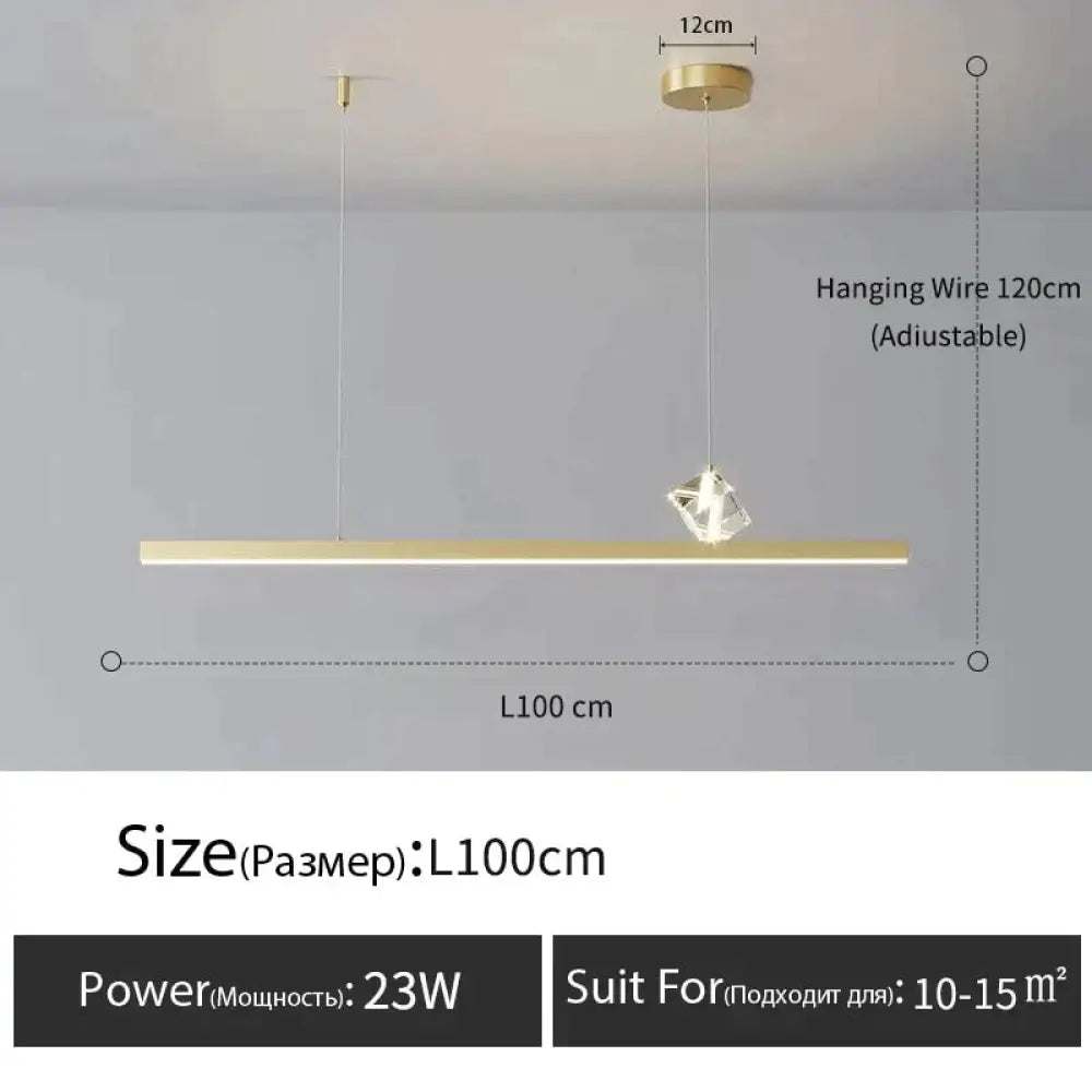 Ashburn - Designer Modern Minimalist Luxury Bar Pendant Light A-L100Cm-Gold / Dimmable With Remote