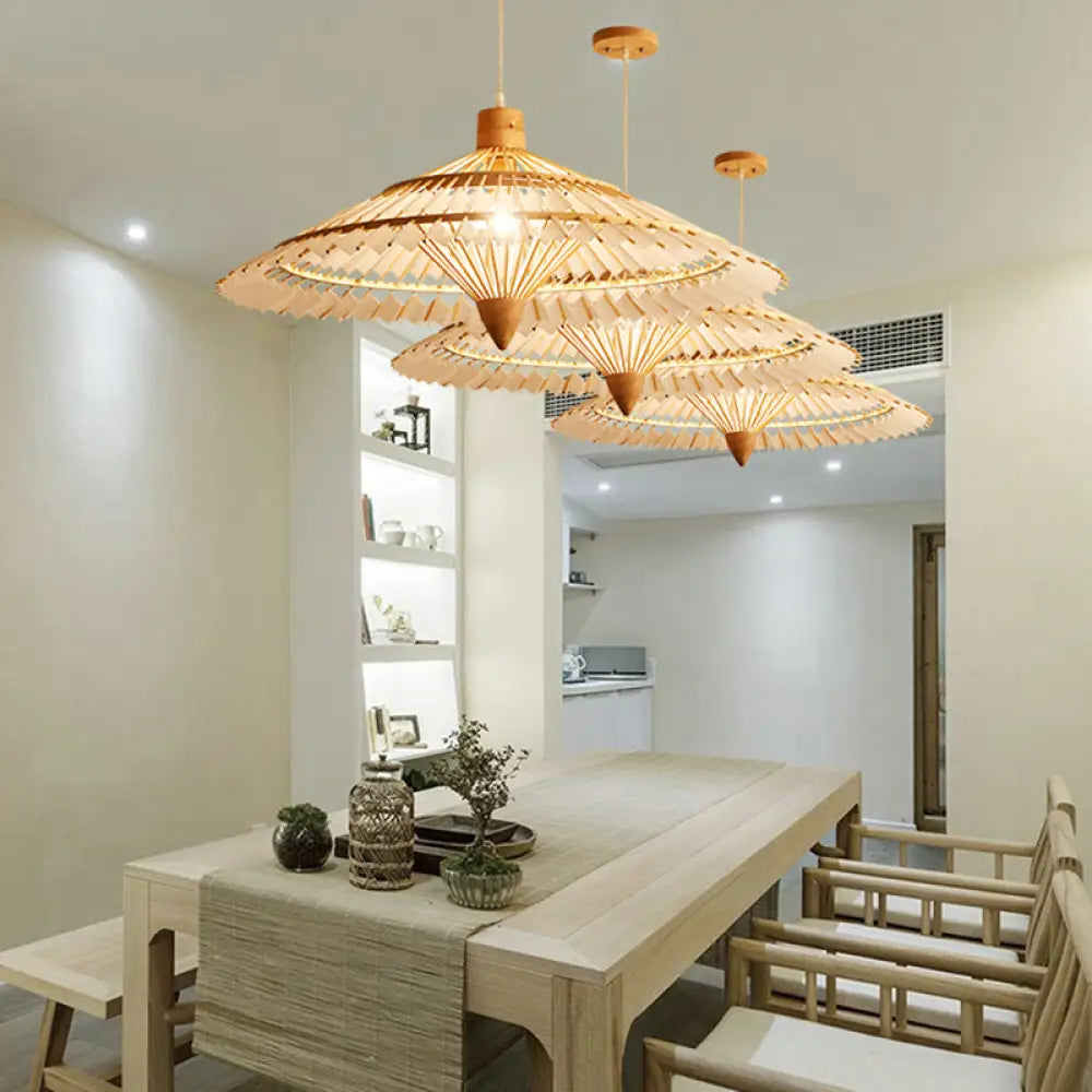 Asia Bamboo Ceiling Light Pendant - 19.5’ / 23.5’ 27.5’ White/Blue White