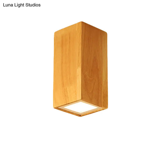 Asian-Inspired Office Ceiling Lamp With Wood And Beige Finish
