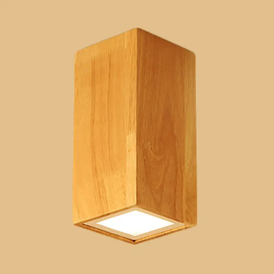 Asian-Inspired Office Ceiling Lamp With Wood And Beige Finish / 8’
