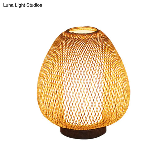 Asian Wood Desk Lamp With Handcrafted Bamboo Shade - Perfect Bedroom Task Light

Or

1 Head Small