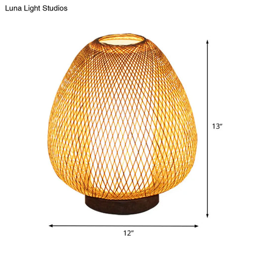 Asian Wood Desk Lamp With Handcrafted Bamboo Shade - Perfect Bedroom Task Light

Or

1 Head Small