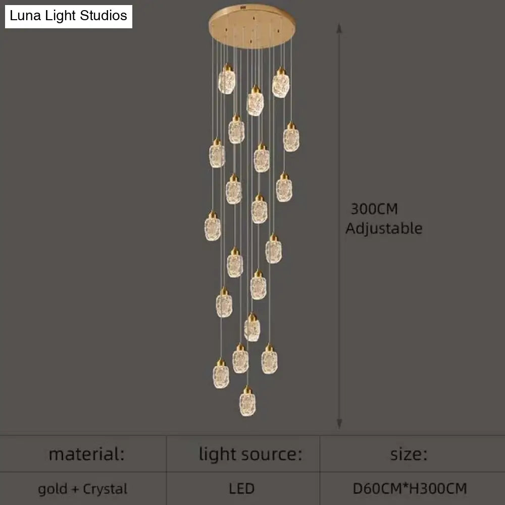 Astrea - Modern Led Crystal Chandelier 20 Lights / Cool Light