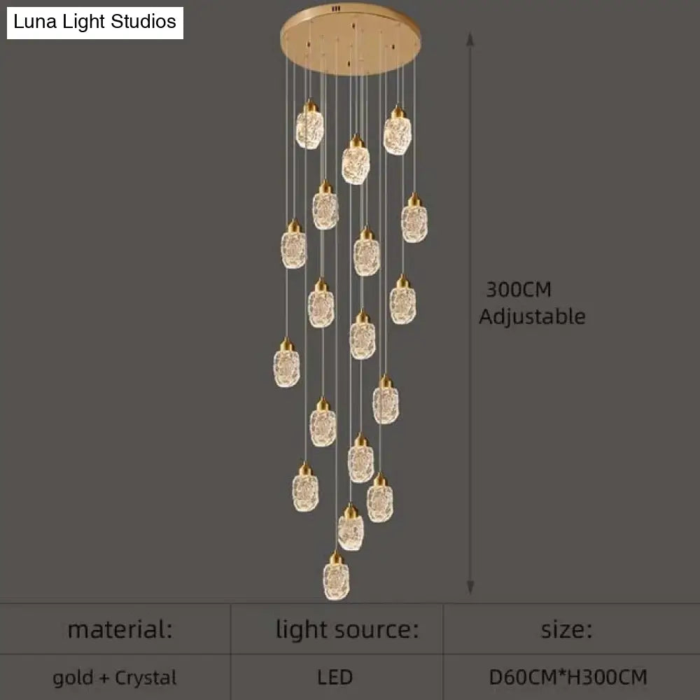 Astrea - Modern Led Crystal Chandelier 18 Lights / Cool Light