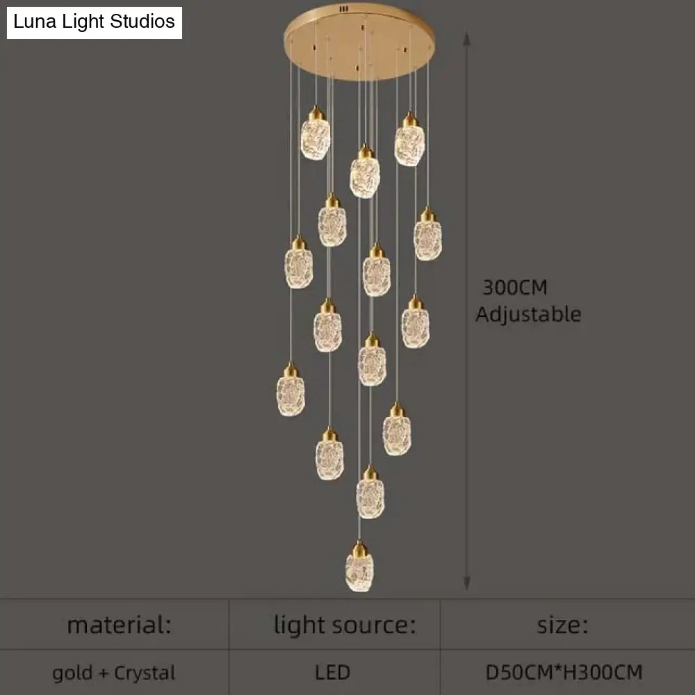 Astrea - Modern Led Crystal Chandelier 15 Lights / Cool Light