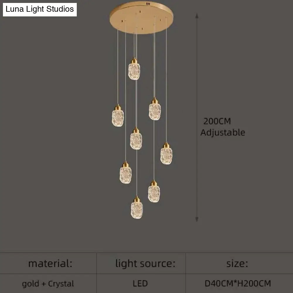 Astrea - Modern Led Crystal Chandelier 8 Lights / Cool Light