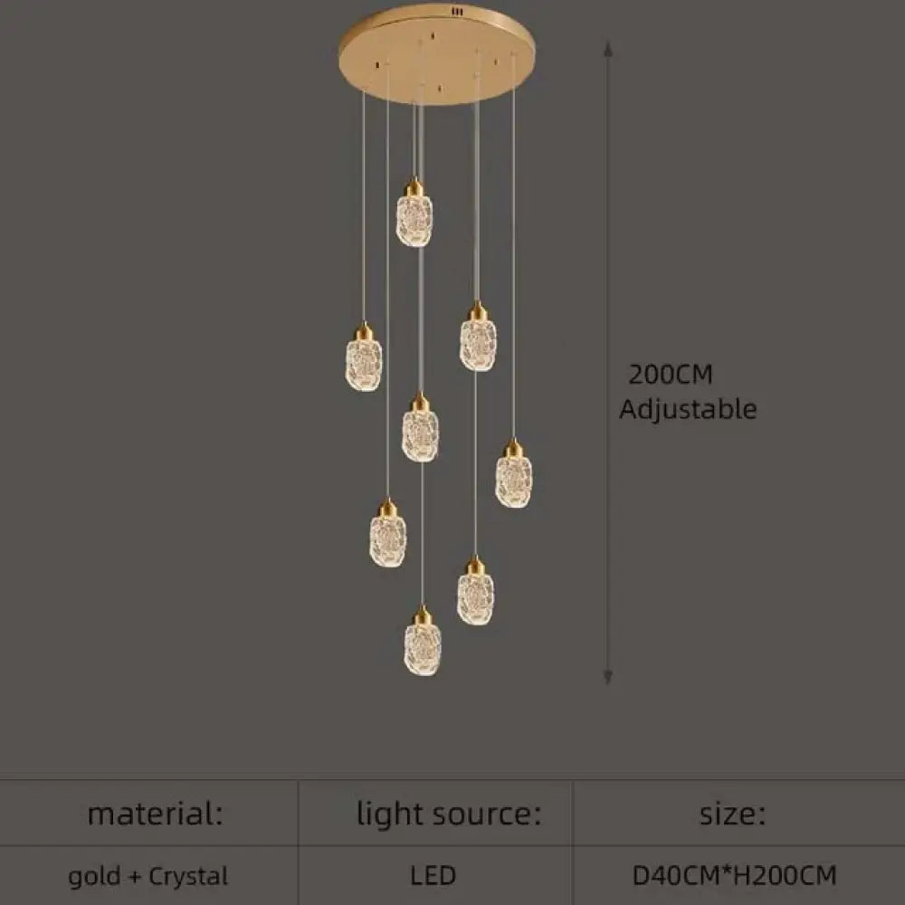 Astrea Modern LED Crystal Chandelier 8 lights / Cool Light
