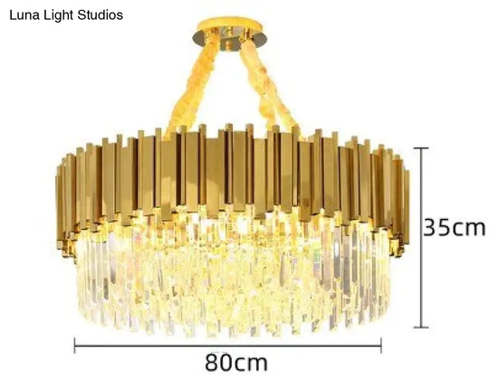 Astrid - Gold Chandelier With K9 Crystals See Pic 3 Crystal Chandelier