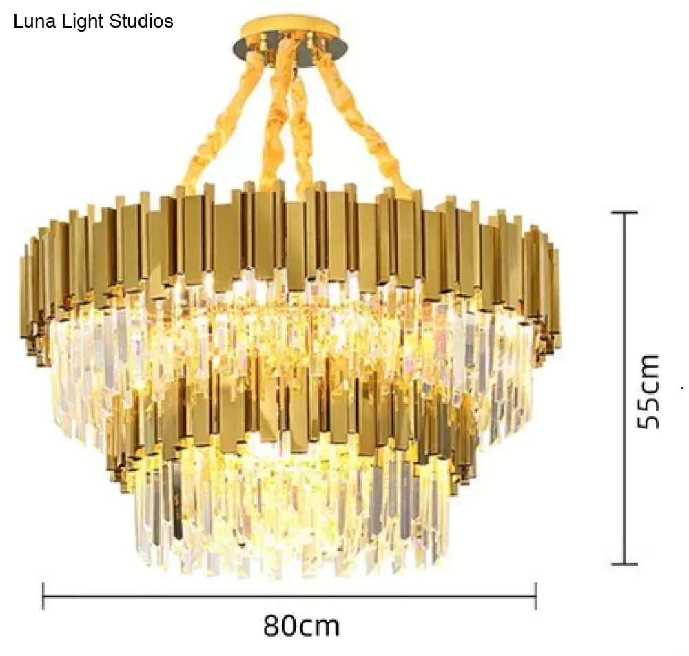 Astrid - Gold Chandelier With K9 Crystals See Pic 4 Crystal Chandelier