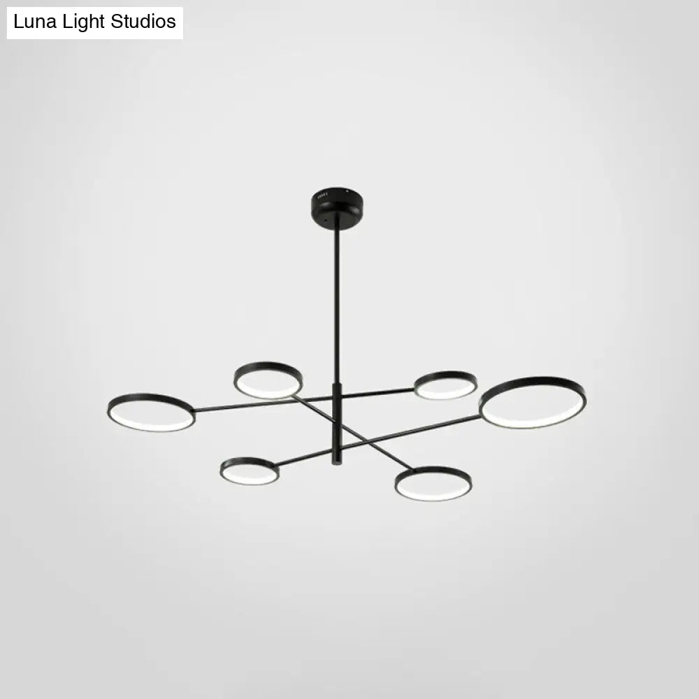 Aurora - Modernist Ring Ceiling Chandelier Metal Pendant Light Fixtures With Hanging Cord For
