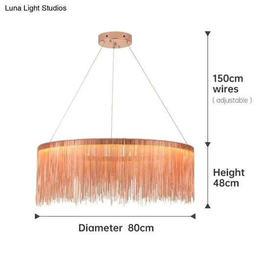 Aurora - Rectangle Led Chandelier Rose Gold Dia80Cm / Three Color Change