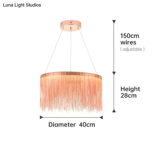 Aurora - Rectangle Led Chandelier Rose Gold Dia40Cm / Three Color Change