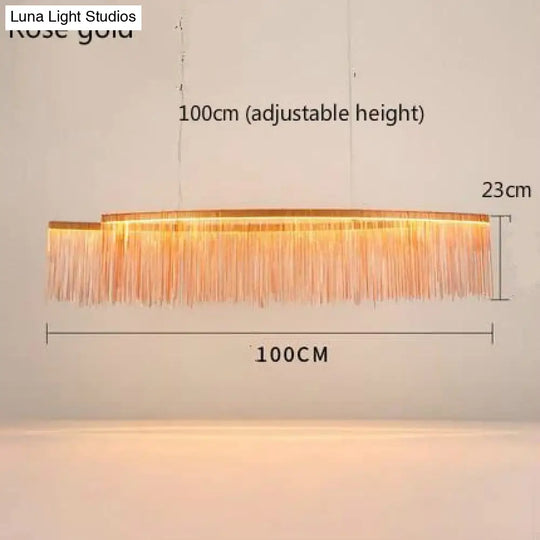 Aurora - Rectangle Led Chandelier Rose Gold L100Cm / Three Color Change