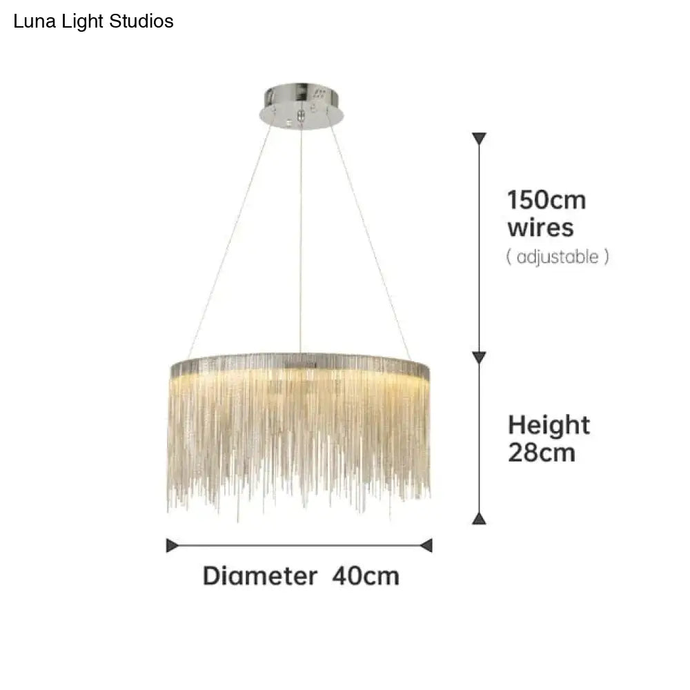 Aurora - Rectangle Led Chandelier Silver Dia40Cm / Three Color Change