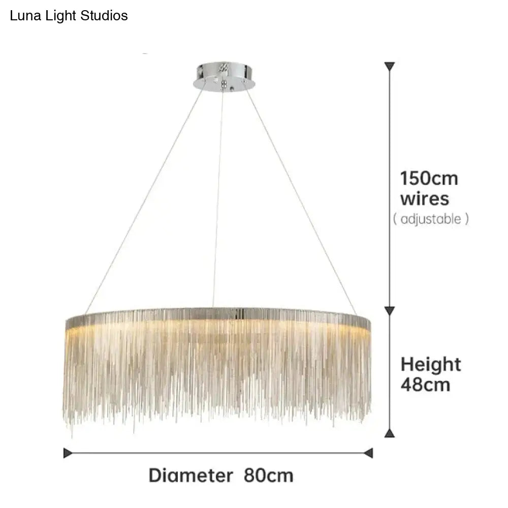 Aurora - Rectangle Led Chandelier Silver Dia80Cm / Three Color Change