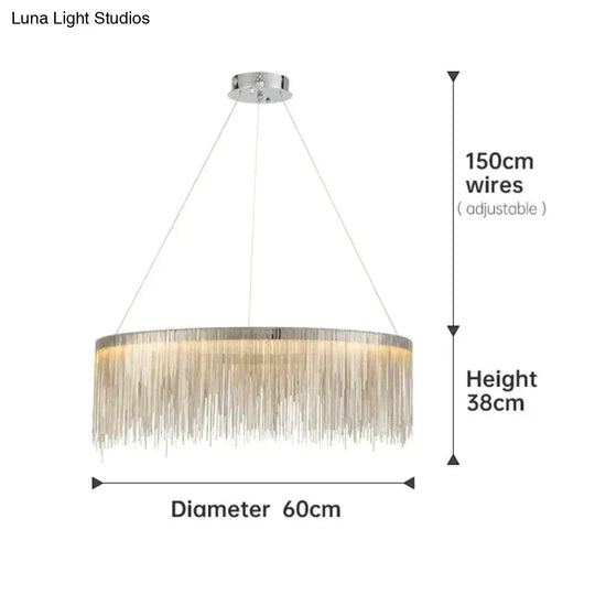 Aurora - Rectangle Led Chandelier Silver Dia60Cm / Three Color Change