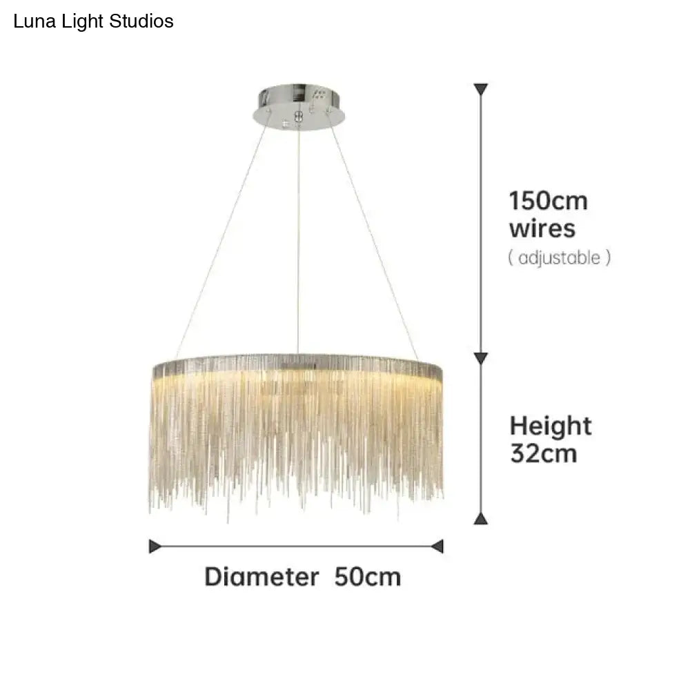 Aurora - Rectangle Led Chandelier Silver Dia50Cm / Three Color Change