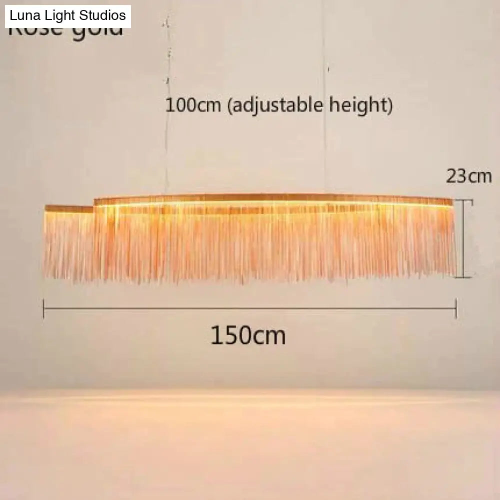 Aurora - Rectangle Led Chandelier Rose Gold L150Cm / Three Color Change