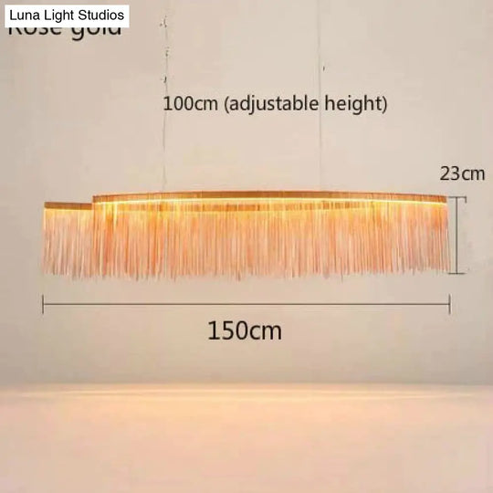 Aurora - Rectangle Led Chandelier Rose Gold L150Cm / Three Color Change