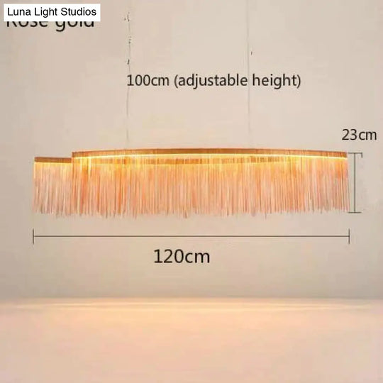 Aurora - Rectangle Led Chandelier Rose Gold L120Cm / Three Color Change