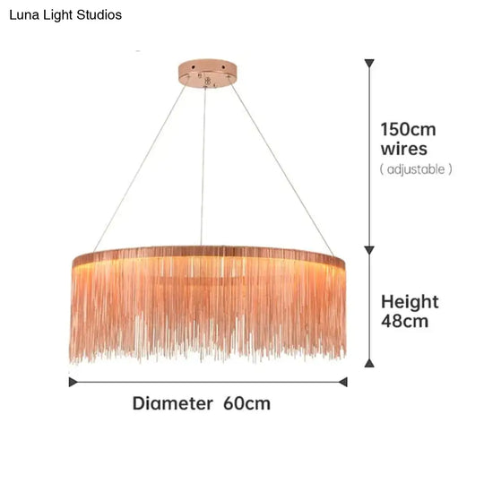 Aurora - Rectangle Led Chandelier Rose Gold Dia60Cm / Three Color Change