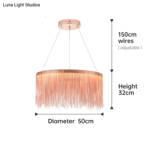 Aurora - Rectangle Led Chandelier Rose Gold Dia50Cm / Three Color Change