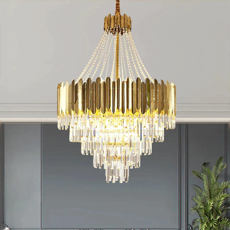 Avah - Gold Large Crystal Chandelier