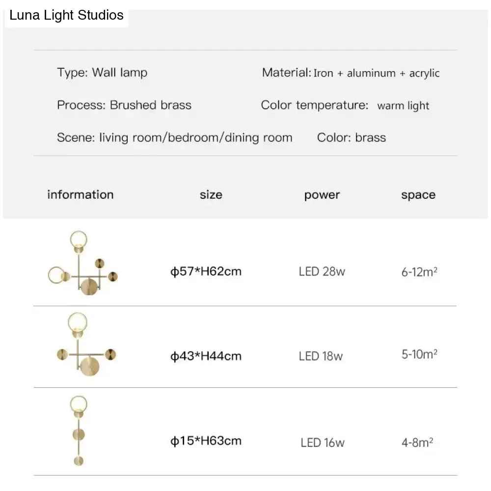 Ayten - Modern Style Golden Led Wall Lamp For Living Room Bedroom Dining Aisle Lighting Light