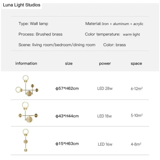 Ayten - Modern Style Golden Led Wall Lamp For Living Room Bedroom Dining Aisle Lighting Light