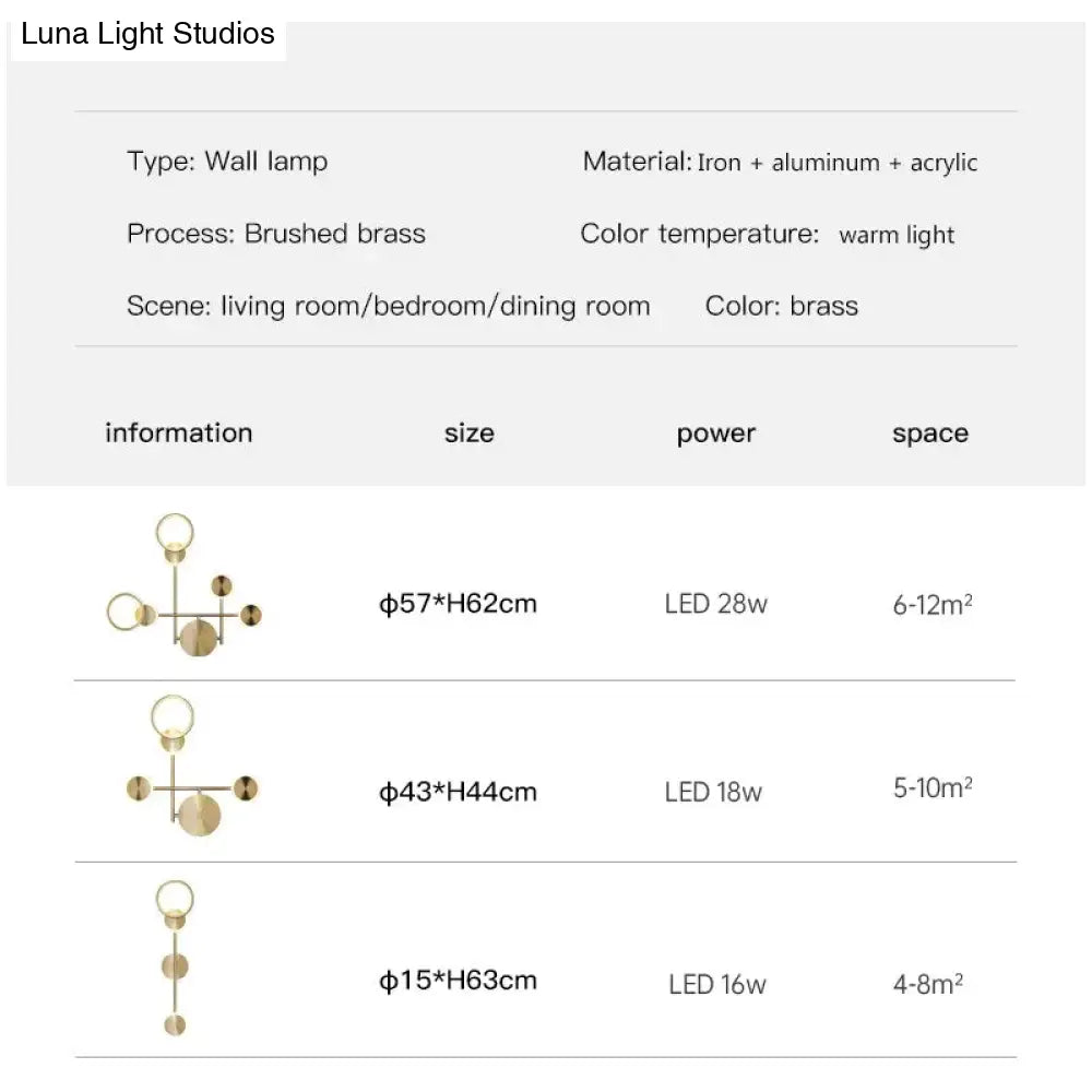 Ayten - Modern Style Golden Led Wall Lamp For Living Room Bedroom Dining Aisle Lighting Light