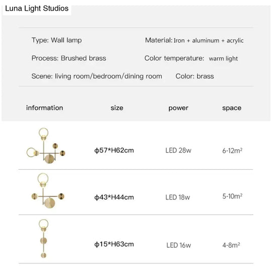 Ayten - Modern Style Golden Led Wall Lamp For Living Room Bedroom Dining Aisle Lighting Light