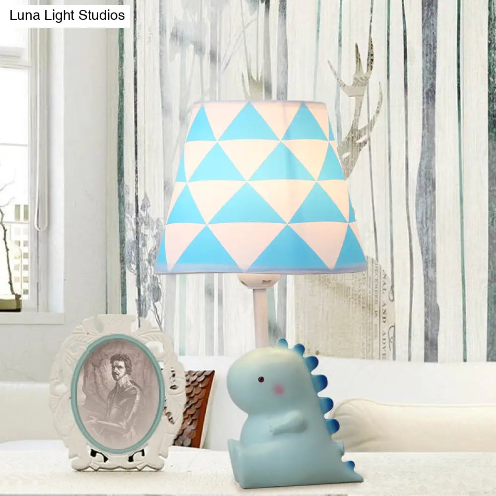 Baby Dinosaur Desk Light For Boys Bedroom - Blue Resin Lamp With Cartoon Design