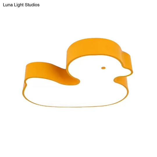 Baby Duck Led Flush Ceiling Light - Fun & Bright Metal Fixture For Child’s Bedroom