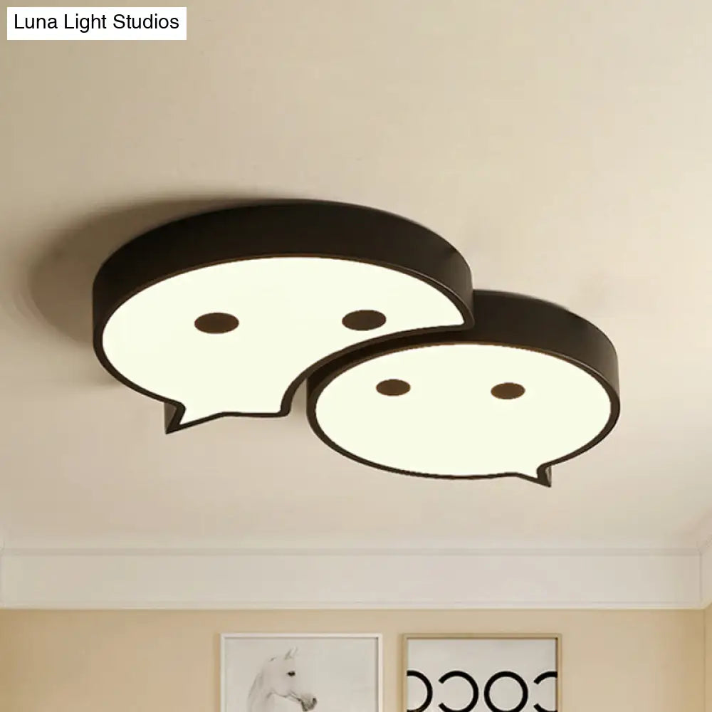 Baby Elf Led Ceiling Mount Light: Charming Metal And Acrylic Lamp For Childs Bedroom Black / 19.5