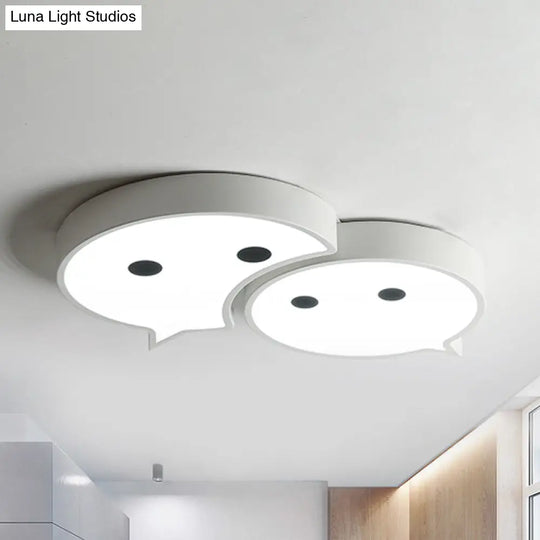 Baby Elf Led Ceiling Mount Light: Charming Metal And Acrylic Lamp For Childs Bedroom White / 19.5