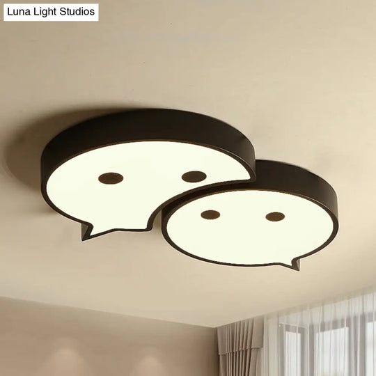 Baby Elf Led Ceiling Mount Light: Charming Metal And Acrylic Lamp For Childs Bedroom