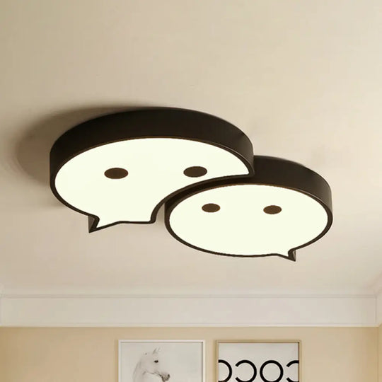 Baby Elf Led Ceiling Mount Light: Charming Metal And Acrylic Lamp For Child’s Bedroom Black /
